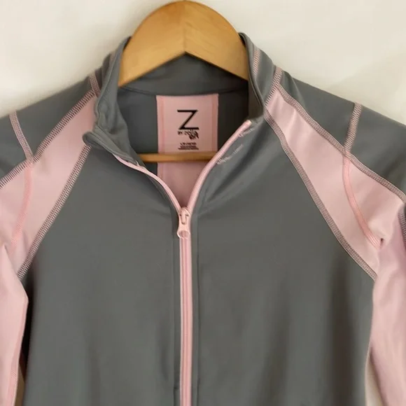 Nordstrom Zella Girl athletic jacket in gray and pink, size large, 10/12 EUC - Picture 4 of 8